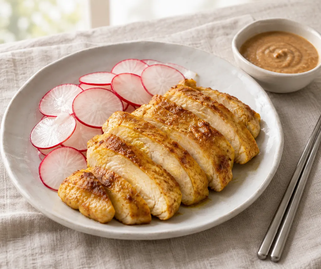 鶏むねとラディッシュのサテ風焼きの完成イメージ