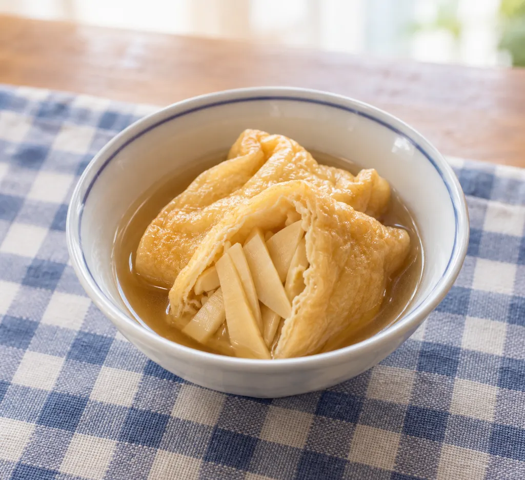 油揚げとたけのこの袋煮の完成イメージ