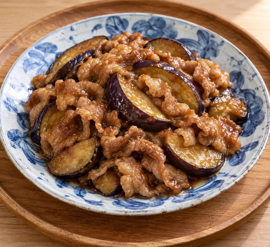 豚こま肉となすの味噌焼き南蛮の完成イメージ