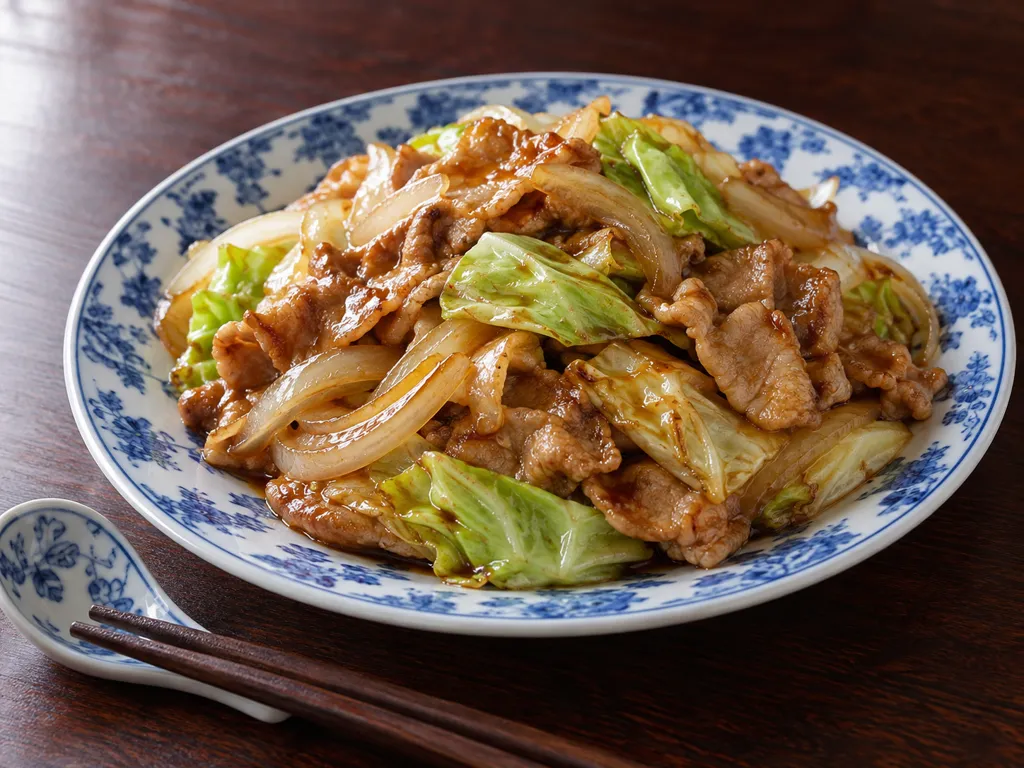 豚ロースと玉ねぎの回鍋肉の完成イメージ
