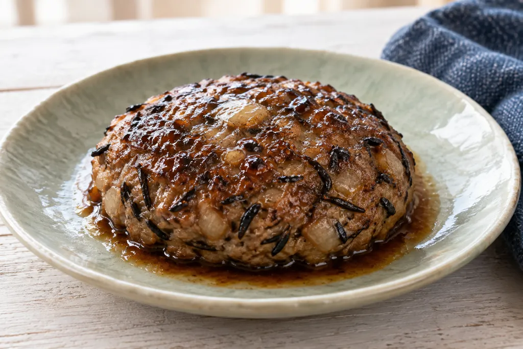 合いびき肉とひじきの和風ハンバーグの完成イメージ