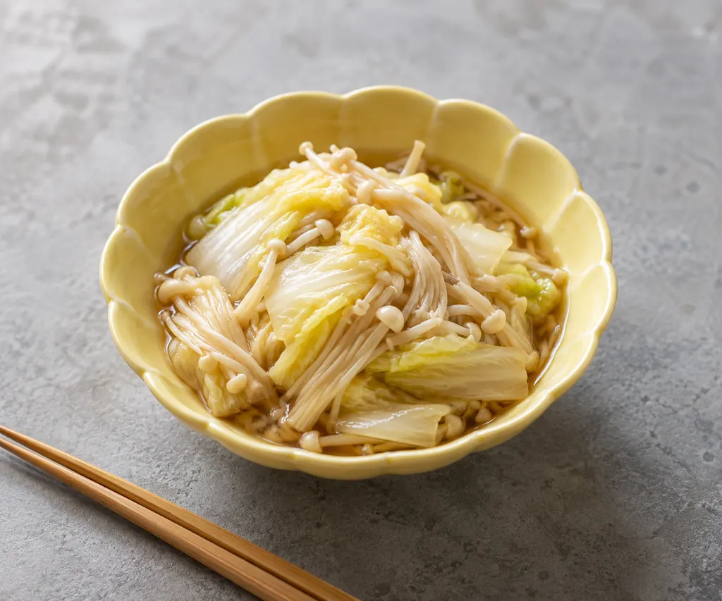 白菜とえのきの中華蒸しの完成イメージ