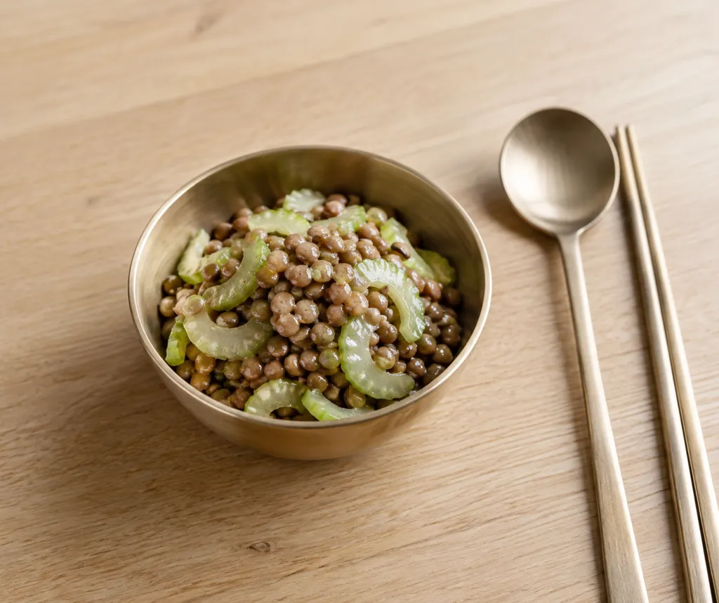 レンズ豆とセロリのエスニック豆サラダの完成イメージ