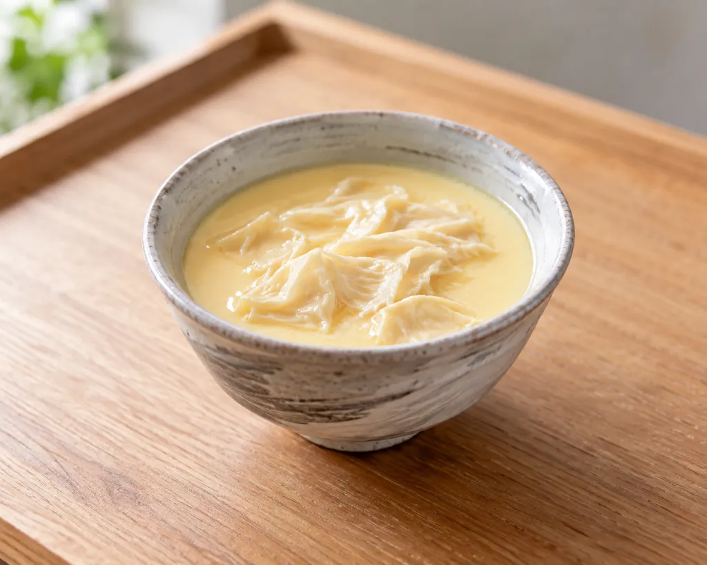湯葉の白だし冷やし茶碗蒸しの完成イメージ