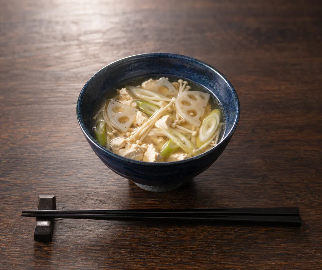 豆腐とれんこんのけんちん汁の完成イメージ