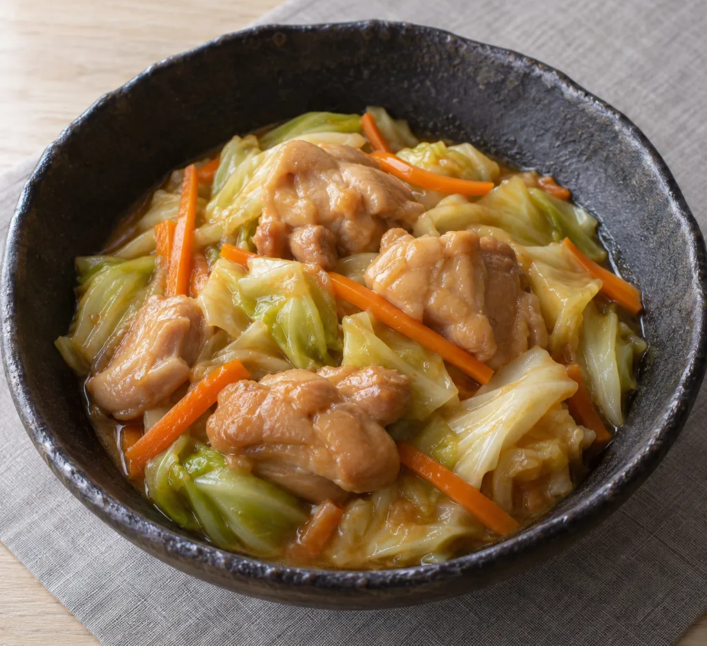 鶏肉とキャベツの味噌煮の完成イメージ
