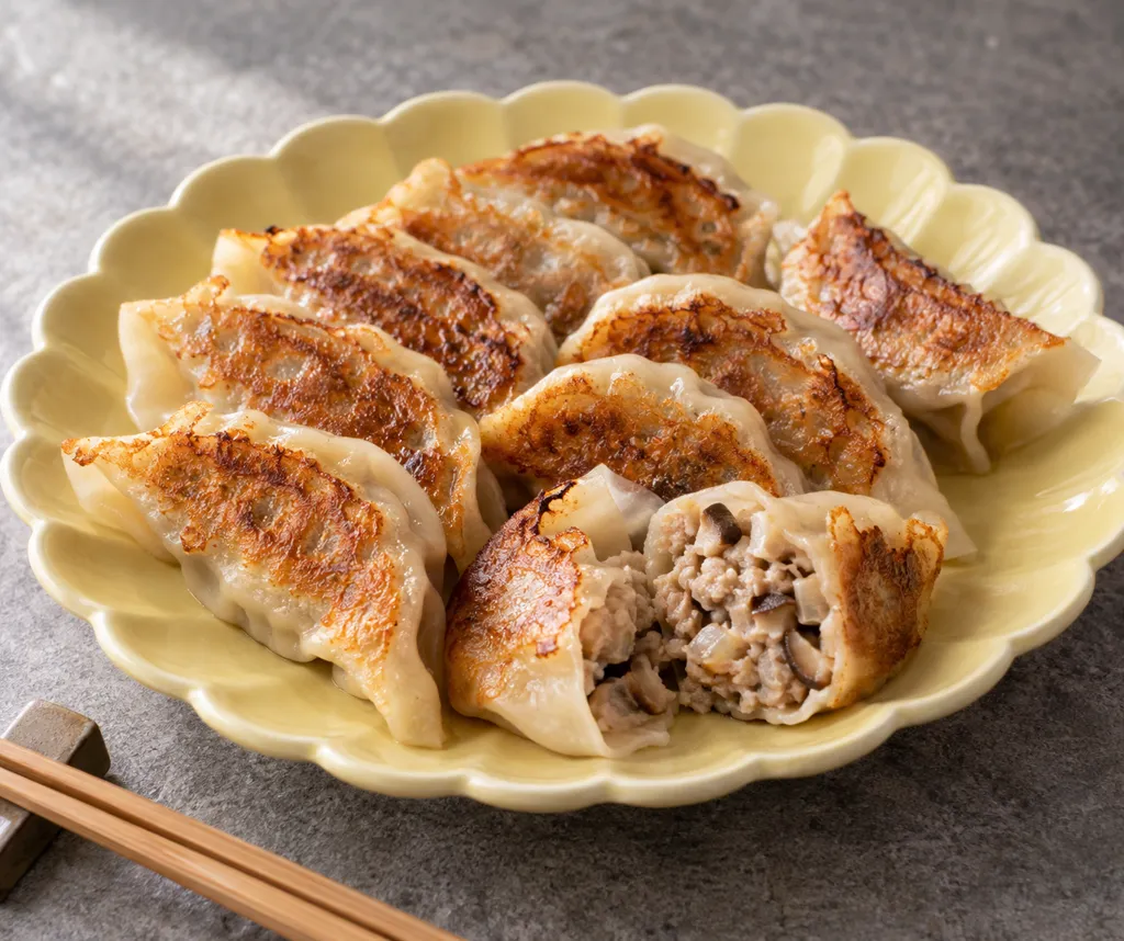 豚ひき肉と玉ねぎの焼き餃子の完成イメージ