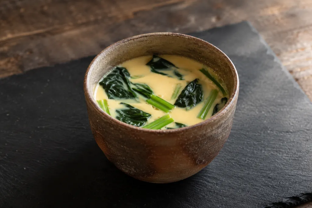 ほうれん草の茶碗蒸しの完成イメージ
