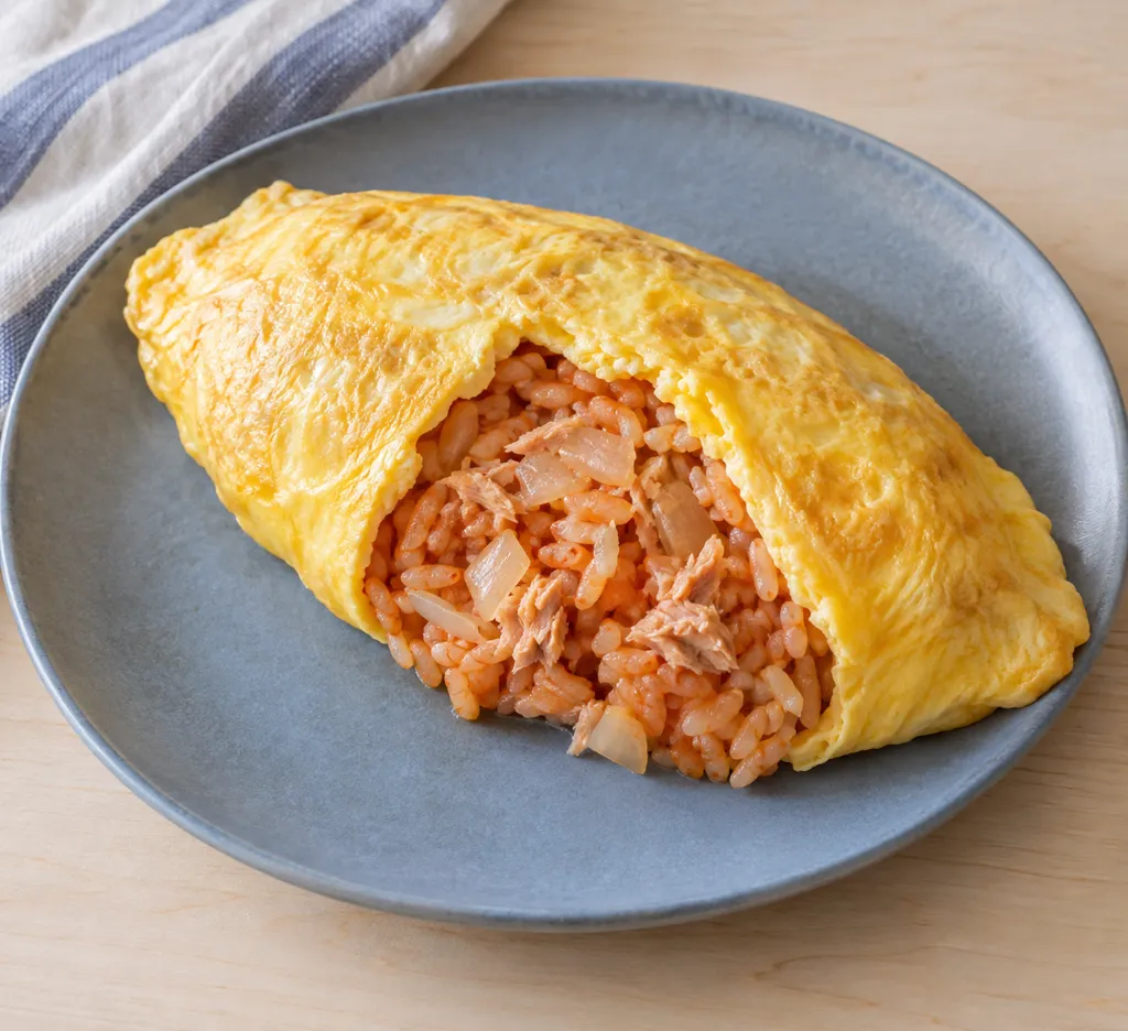 ツナと玉ねぎのオムライスの完成イメージ