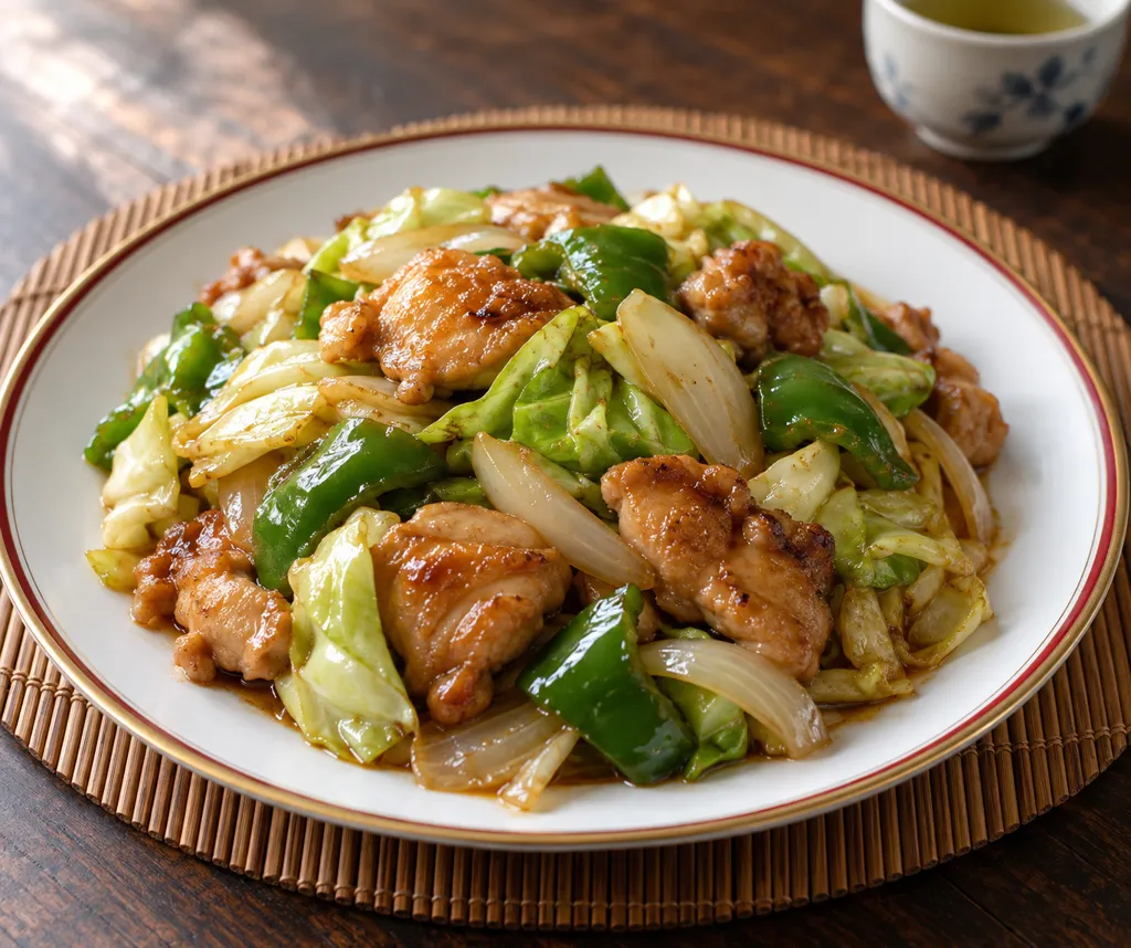 鶏もも肉とキャベツの炒め物の完成イメージ