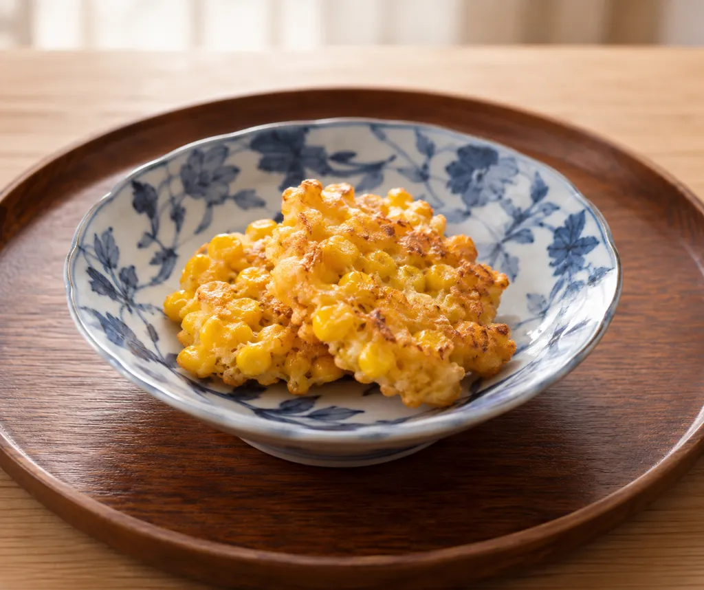 とうもろこしの塩かき揚げ焼きの完成イメージ