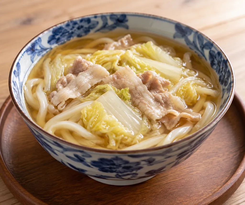 豚バラ肉と白菜のかけうどんの完成イメージ