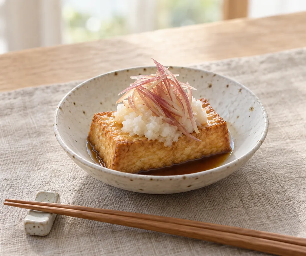 厚揚げとみょうがの大根おろし添えの完成イメージ