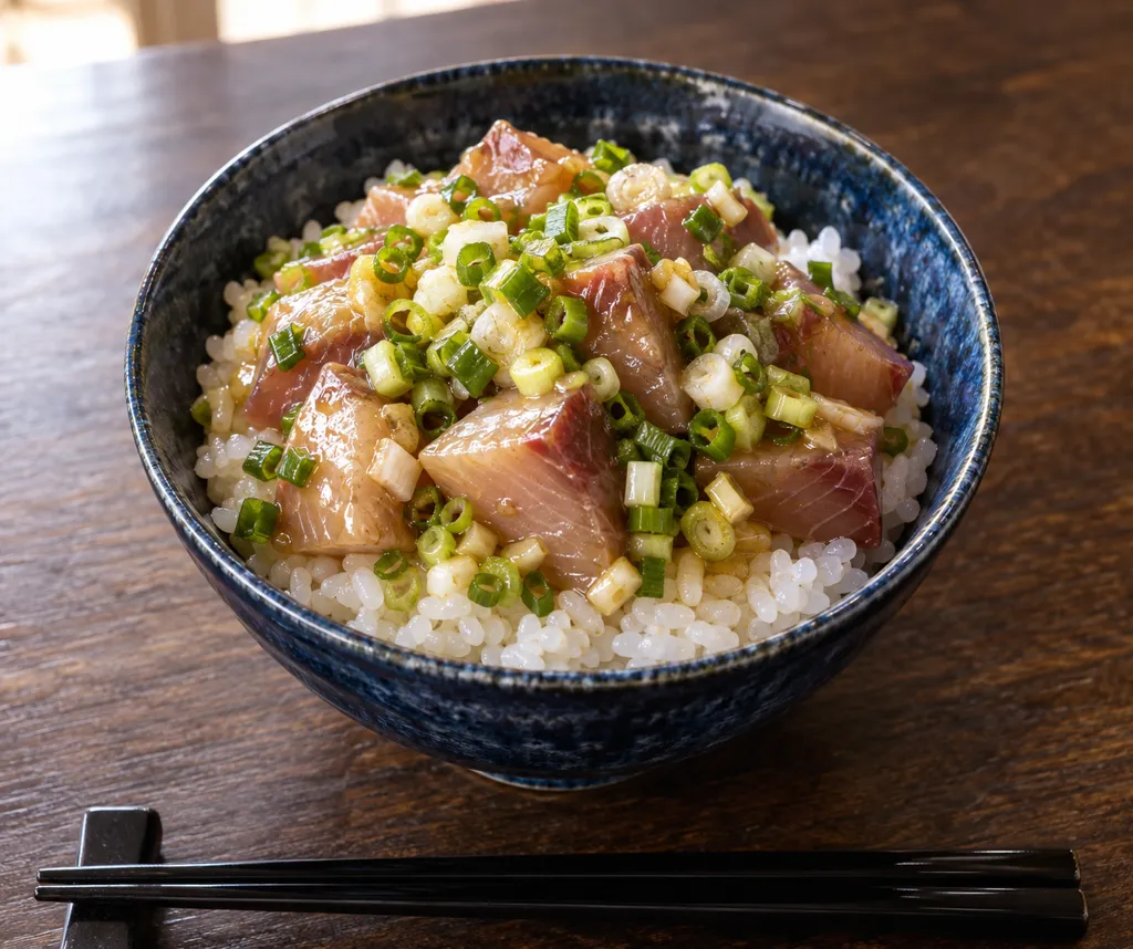 ぶりとねぎの海鮮丼の完成イメージ