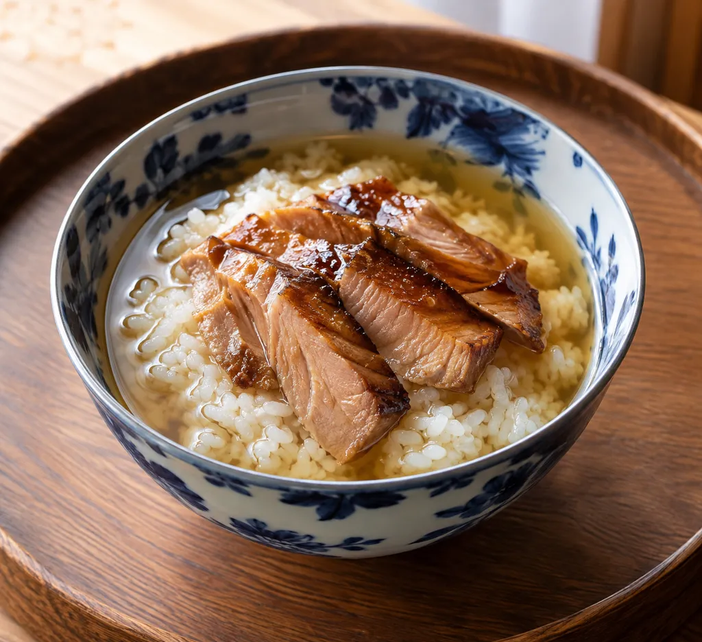 まぐろの照り焼きだし茶漬けの完成イメージ