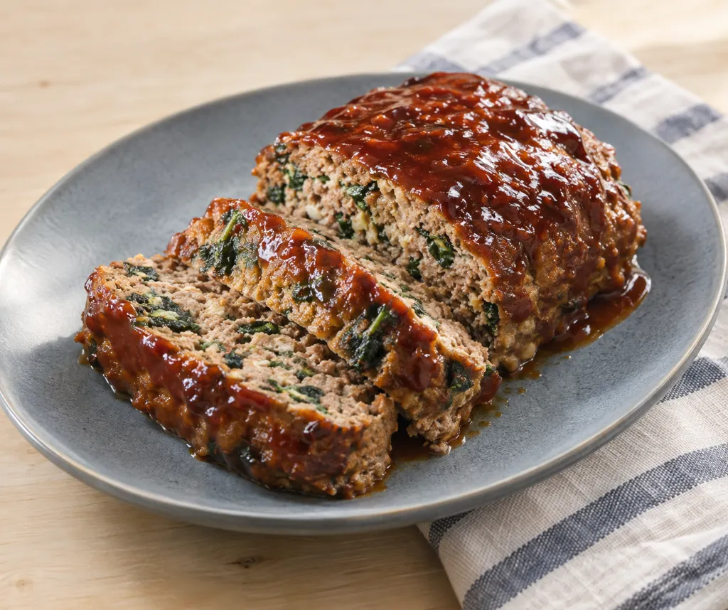合いびき肉とほうれん草のミートローフの完成イメージ