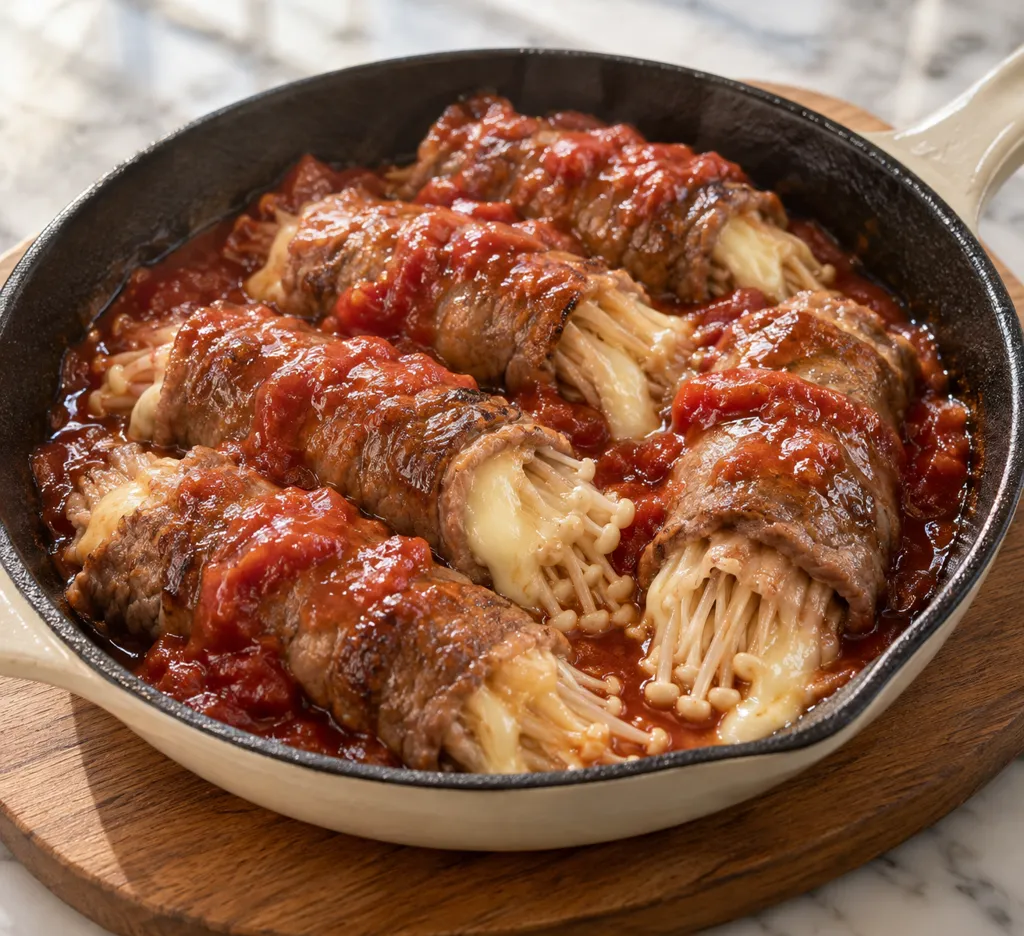 牛肉とえのきのチーズ巻き焼きの完成イメージ