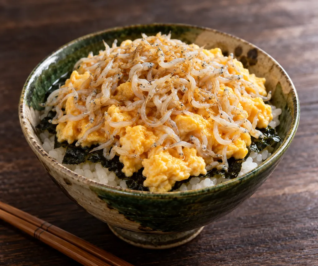 しらすと卵ののり弁風丼の完成イメージ