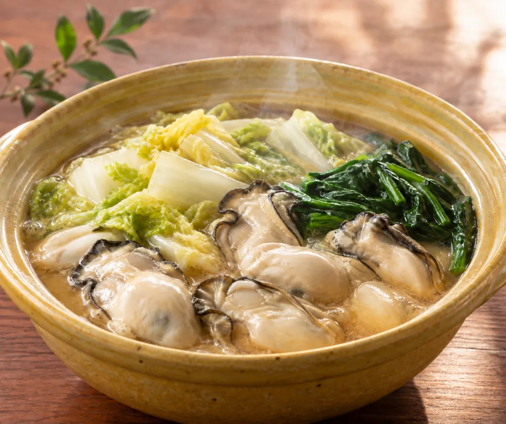 牡蠣と白菜の味噌鍋の完成イメージ