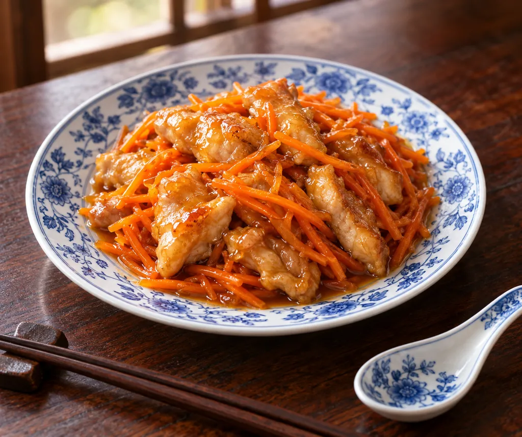 鶏もも肉とにんじんのレモン醤油炒めの完成イメージ