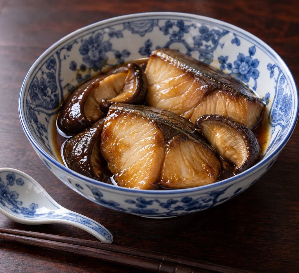 ぶりとしいたけの中華蒸しの完成イメージ