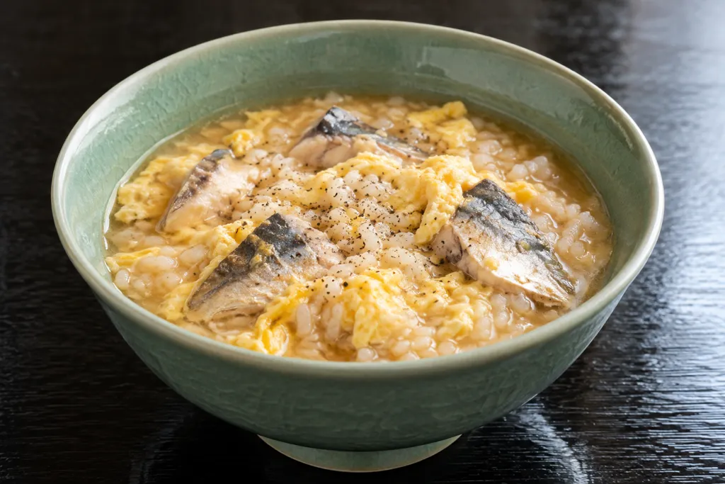 あじと卵の中華雑炊の完成イメージ