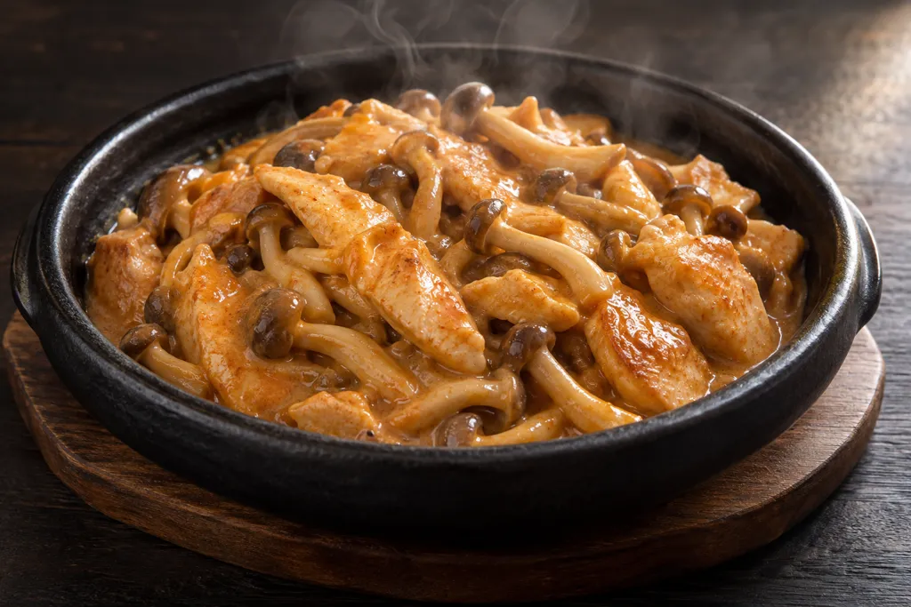 鶏むね肉としめじの韓国マヨ鶏の完成イメージ