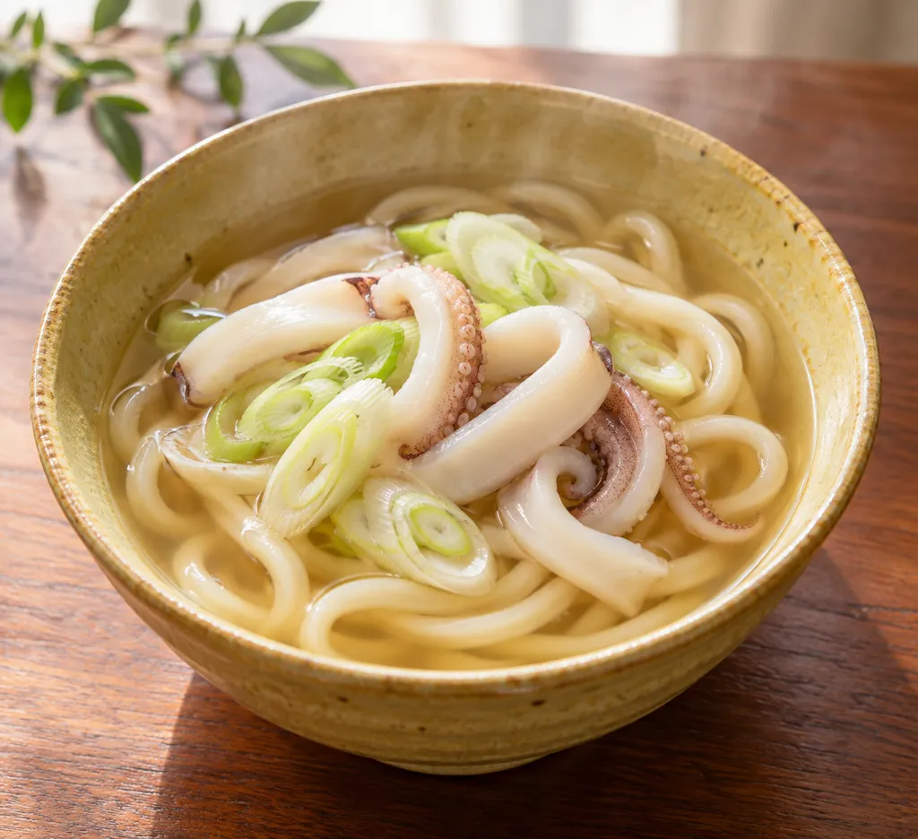 いかとねぎのかけうどんの完成イメージ