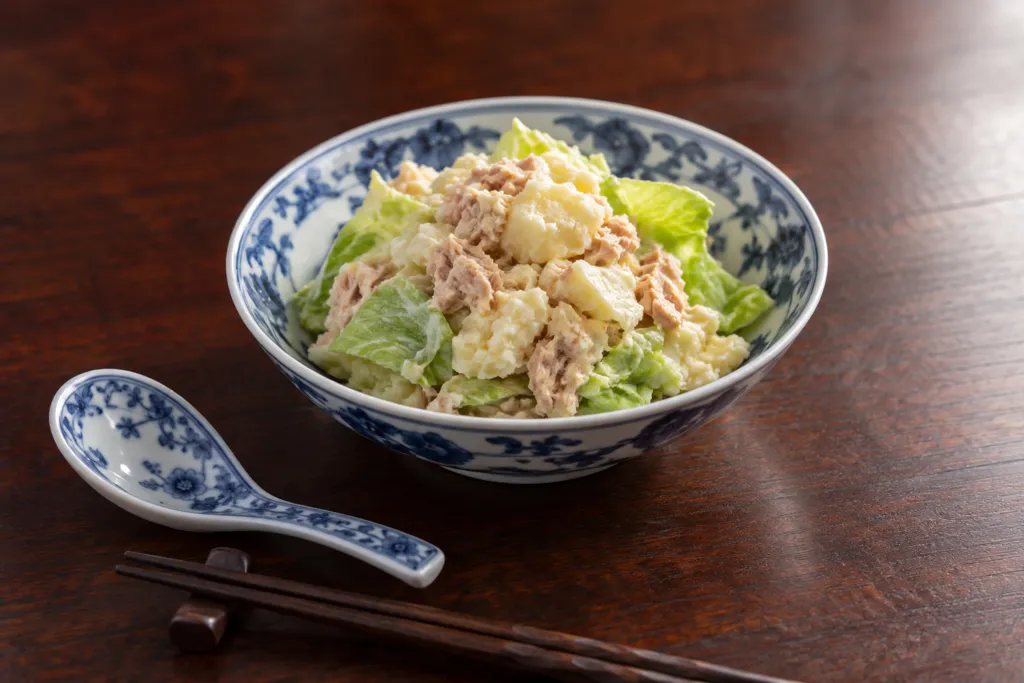 レタスとツナの中華ポテトサラダの完成イメージ