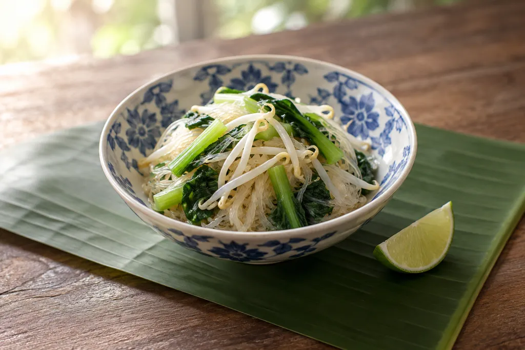 小松菜ともやしのエスニック春雨和えの完成イメージ