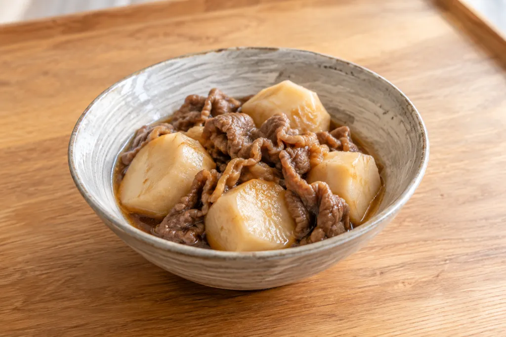 里芋と牛こま肉の煮物の完成イメージ