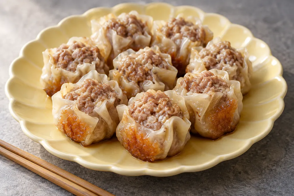 時短豚ひき肉と玉ねぎの焼売風つくねの完成イメージ