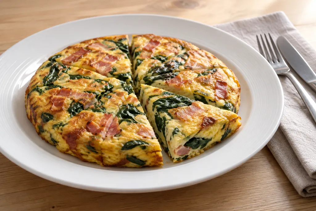 ほうれん草とベーコンの卵焼きの完成イメージ