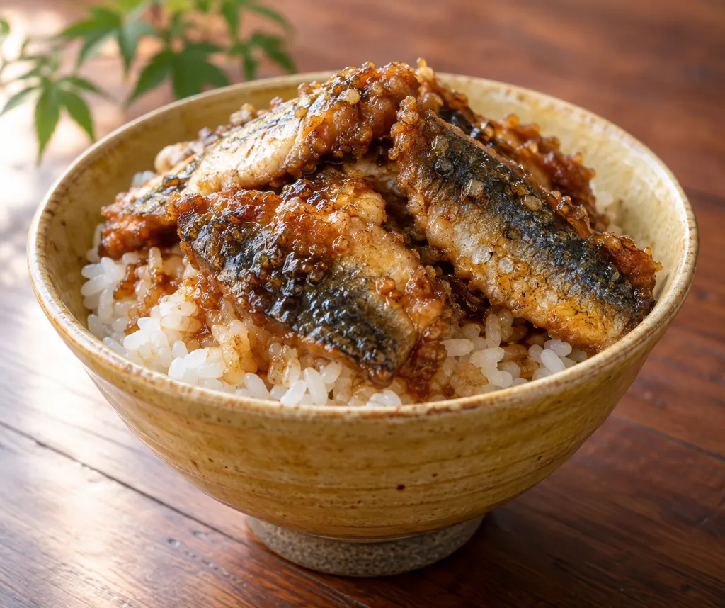 いわしとしょうがだれのから揚げ丼の完成イメージ