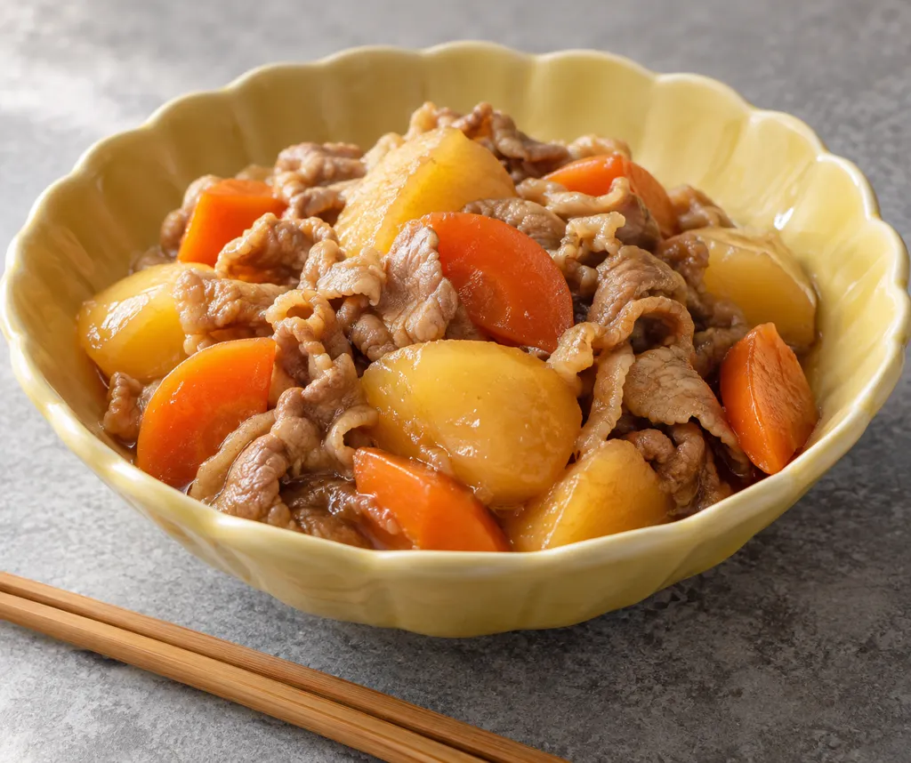 豚こま肉とにんじんの中華肉じゃがの完成イメージ