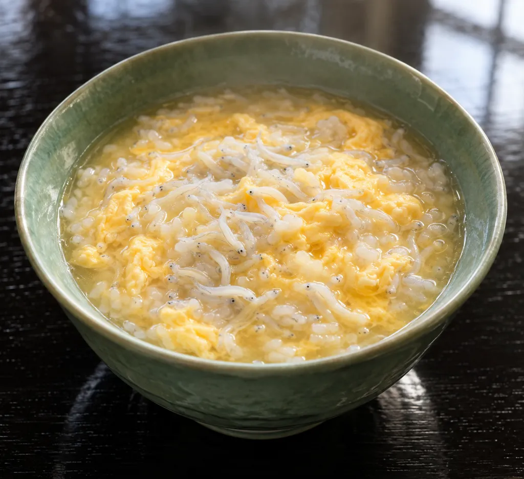 しらすと卵の中華雑炊の完成イメージ