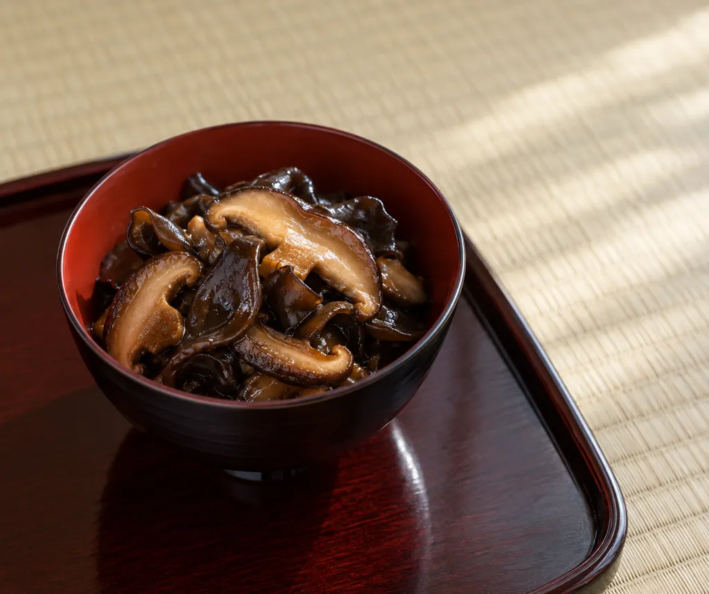 しいたけときくらげの甘辛煮の完成イメージ