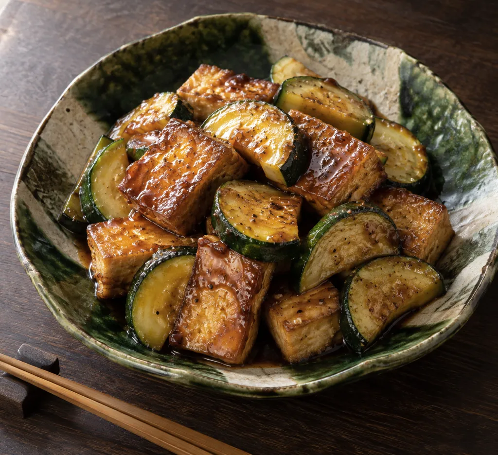 厚揚げとズッキーニの甘辛醤油炒めの完成イメージ