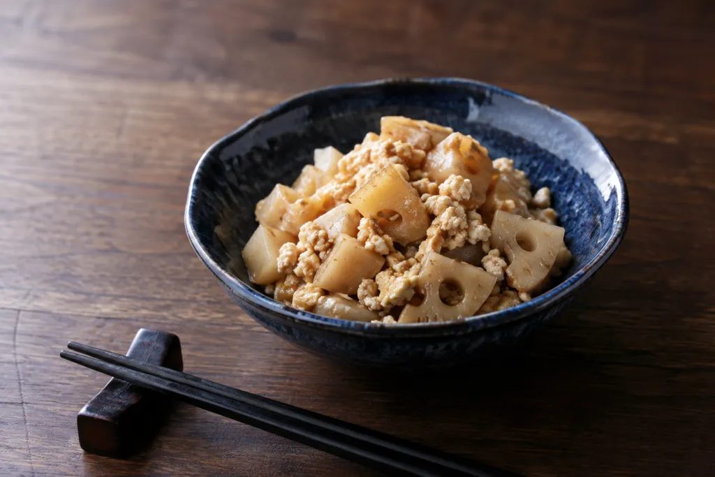 豆腐とれんこんのそぼろ炒りの完成イメージ