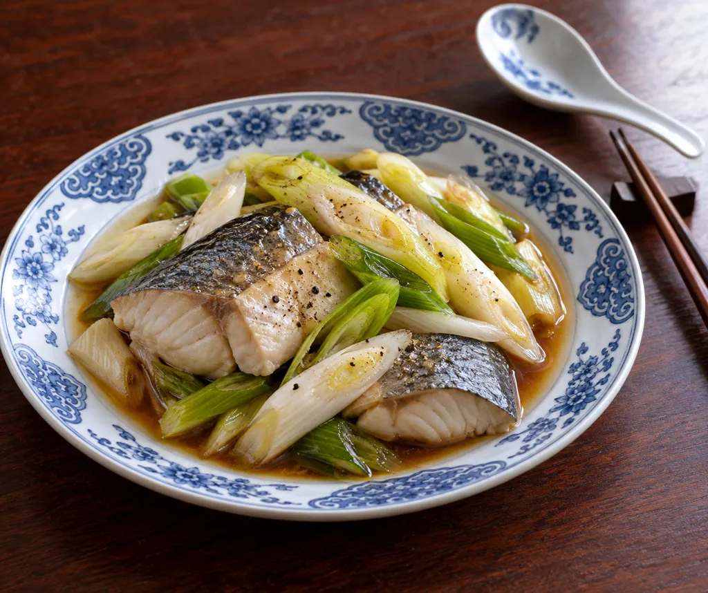 レンジさわらとねぎの中華蒸しの完成イメージ