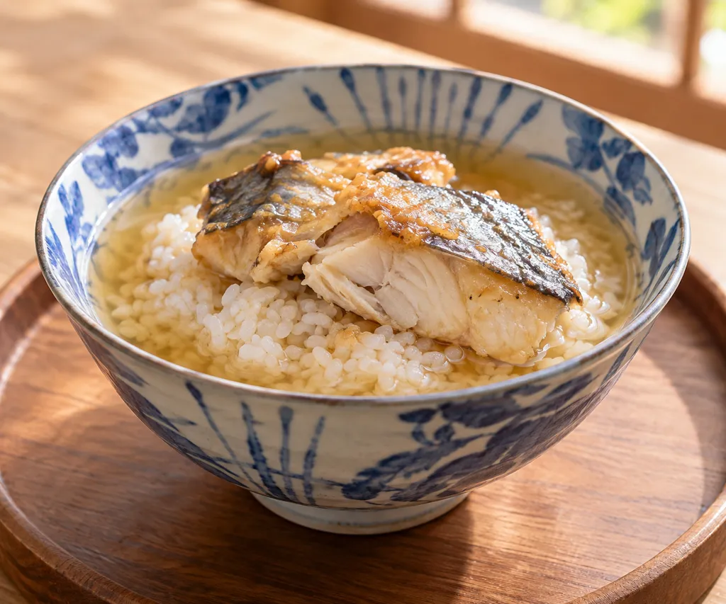 さわらの味噌焼きだし茶漬けの完成イメージ