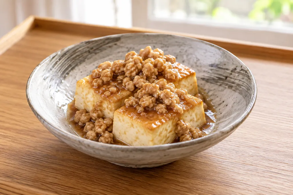 木綿豆腐と鶏ひき肉の田楽の完成イメージ