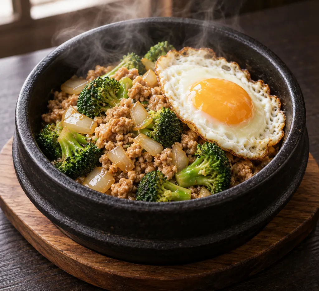 鶏ひき肉とブロッコリーのナンプラー炒めの完成イメージ