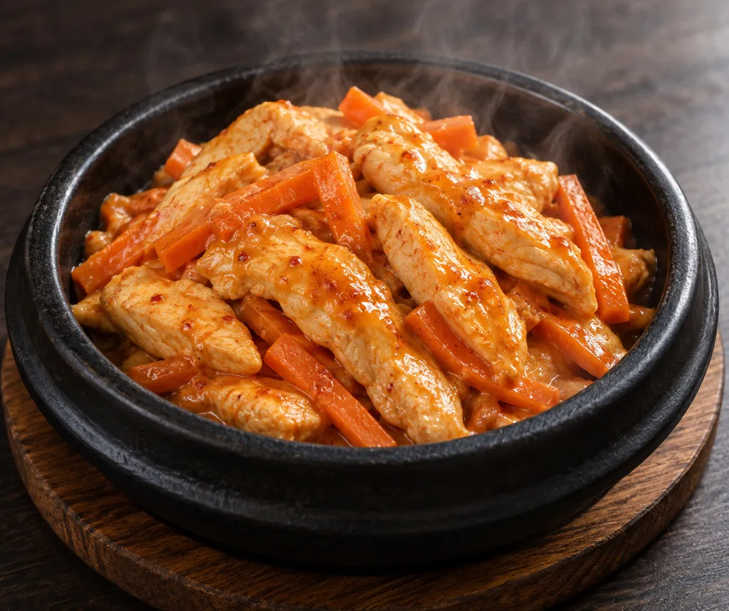 鶏むね肉とにんじんの韓国マヨ鶏の完成イメージ