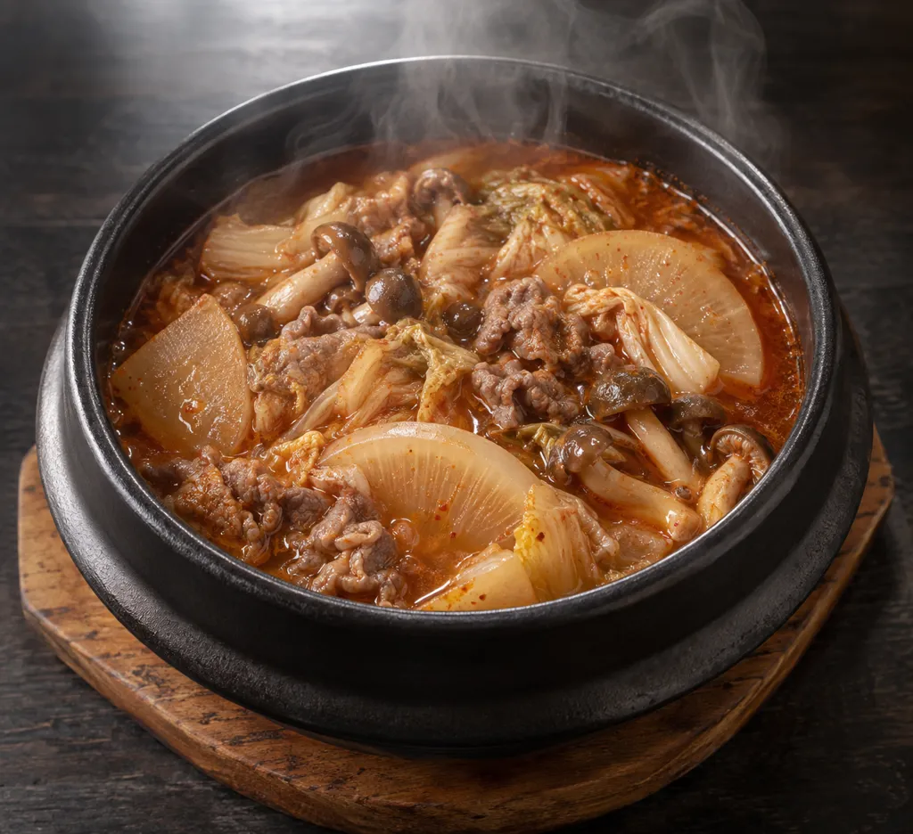 牛こま肉と大根のユッケジャン風鍋の完成イメージ