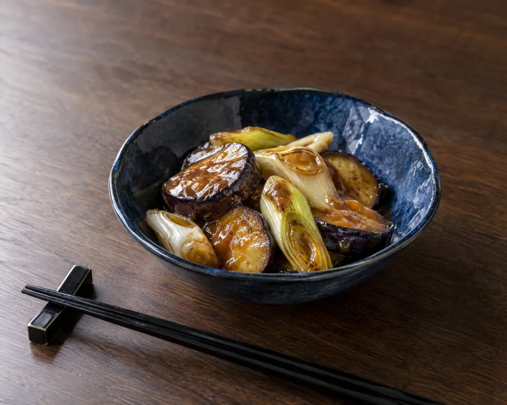 なすとねぎの味噌だれ焼きの完成イメージ