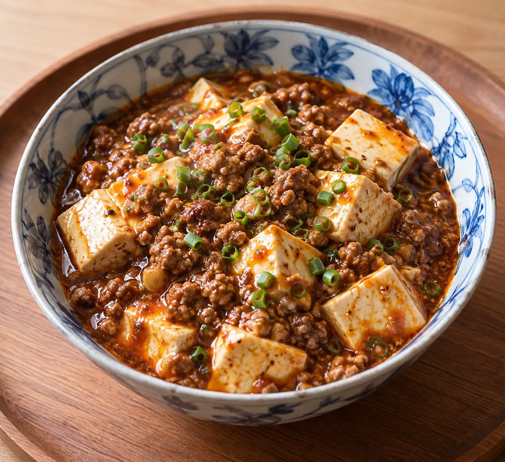 合いびき肉とねぎの麻婆豆腐の完成イメージ
