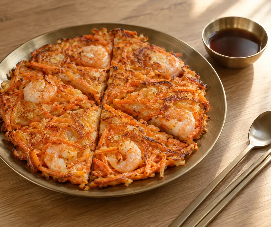 えびとにんじんのチヂミの完成イメージ