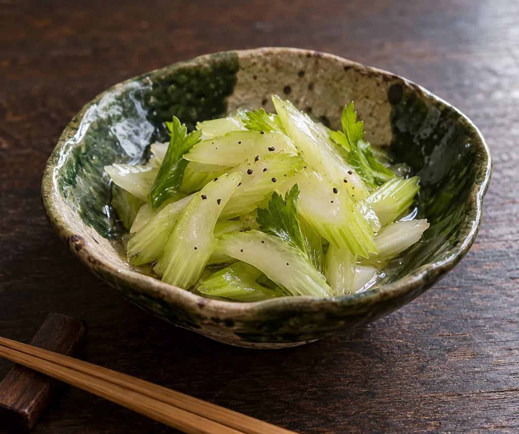 セロリの甘酢浅漬けの完成イメージ