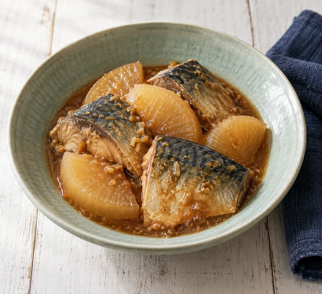 さばと大根のしょうが味噌煮込みの完成イメージ